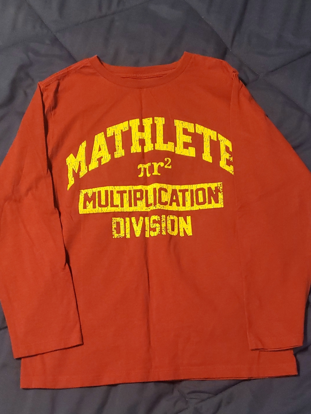 The Children's Place Rust Long Sleeve 'Mathlete' Tee with Yellow Print